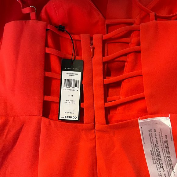 BCBGMAXAZRIA Women's Strappy Caged Gown Size-12 NWT - Picture 8 of 9